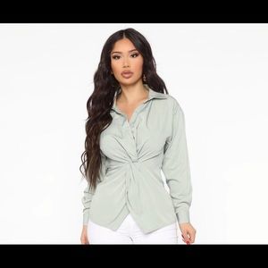 Brand New Fashion Nova Sage Shirt